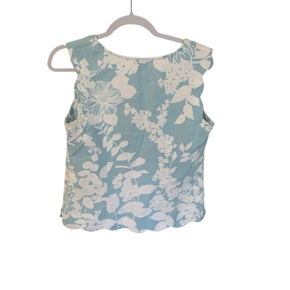 Talbots Blue and White Floral Blouse - Picture 2 of 5